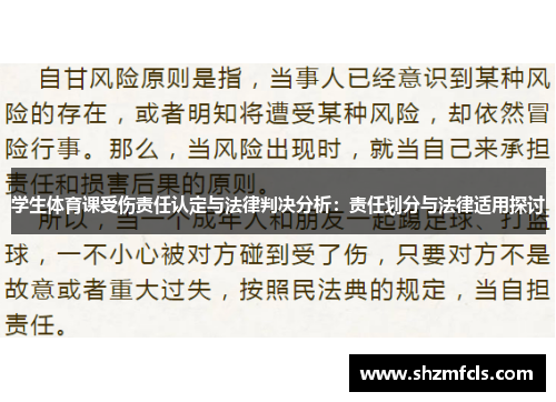 学生体育课受伤责任认定与法律判决分析：责任划分与法律适用探讨